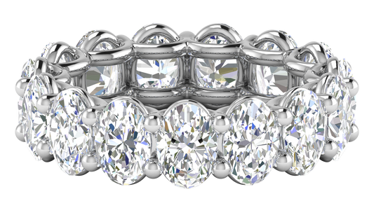 7.50 Ctw Oval Cut Diamond Eternity Band Set In 14K White Gold