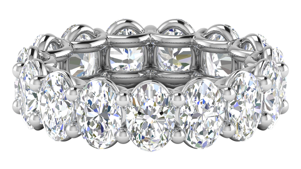 7.50 Ctw Oval Cut Diamond Eternity Band Set In 14K White Gold
