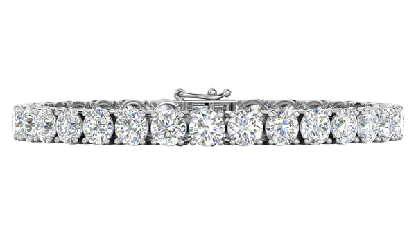 21.00 Ctw Round Brilliant Diamond Tennis Bracelet In 14K White Gold