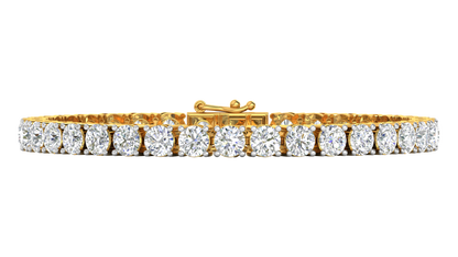 14.00 Ctw Round Brilliant Diamond Tennis Bracelet In 14K Yellow Gold