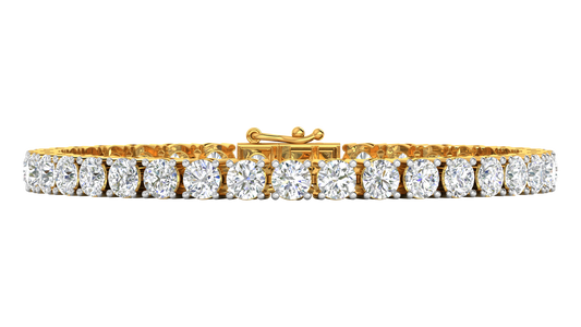 14.00 Ctw Round Brilliant Diamond Tennis Bracelet In 14K Yellow Gold