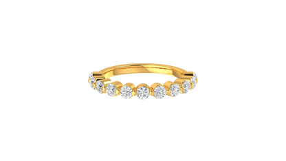 0.60 Ctw Bezal-Set Wedding Band Set In 14K Yellow Gold