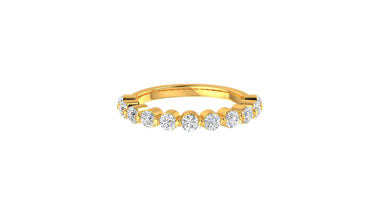 0.60 Ctw Bezal-Set Wedding Band Set In 14K Yellow Gold