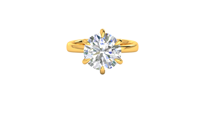 5.00 Ctw Classic Solitaire Engagement Ring Set In 14K Yellow Gold