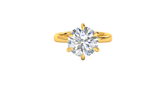 5.00 Ctw Classic Solitaire Engagement Ring Set In 14K Yellow Gold