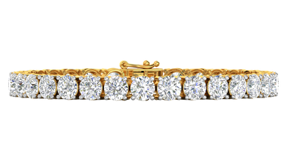 21.00 Ctw Round Brilliant Diamond Tennis Bracelet In 14K Yellow Gold