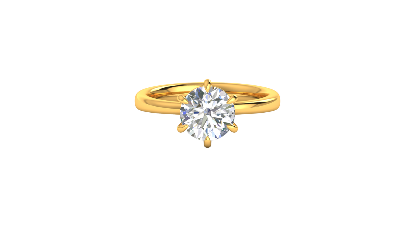 2.00 Ctw Classic Solitaire Engagement Ring Set In 14k Yellow Gold