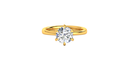 2.00 Ctw Classic Solitaire Engagement Ring Set In 14k Yellow Gold