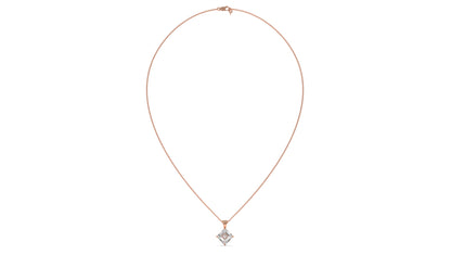 3.00 CTW Asscher-Cut Diamond Solitaire Pendant in 14K Rose Gold – Secure Claw-Prong Setting