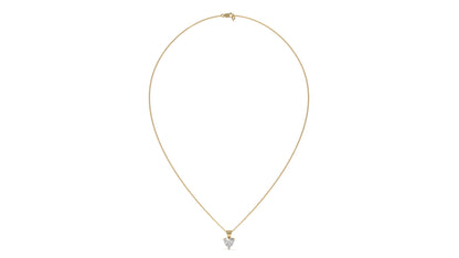 1.00 CTW Heart-Shaped Diamond Solitaire Pendant in 14K Yellow Gold – Secure Claw-Prong Setting