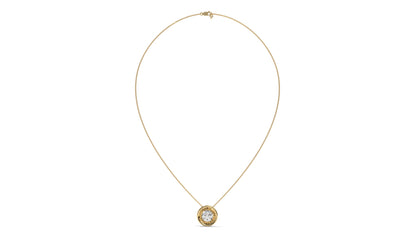 2.00 CTW Round Diamond Bezel-Set Solitaire Pendant in 14K Yellow Gold