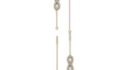 0.38 CTW Round Diamond Infinity Bracelet in 14K Yellow Gold