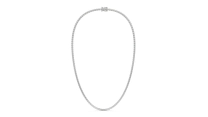 12.50 CTW Diamond Tennis Necklace in 14K White Gold – Classic Round Cut Single Row In 17 Inch