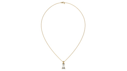 4.00 CTW Tapered Baguette Diamond Solitaire Pendant in 14K Yellow Gold – Secure Claw-Prong Setting