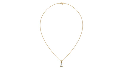 2.00 CTW Tapered Baguette Diamond Solitaire Pendant in 14K Yellow Gold – Secure Claw-Prong Setting