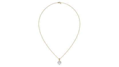 2.50 CTW Round Diamond Four-Prong Solitaire Pendant in 14K Yellow Gold – Secure Claw-Prong Setting