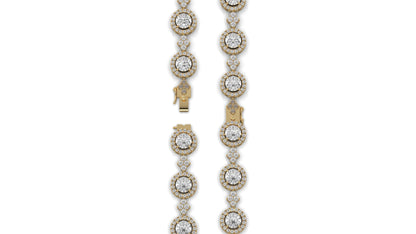 4.18 CTW Diamond Halo Link Bracelet in 14K  Yellow Gold