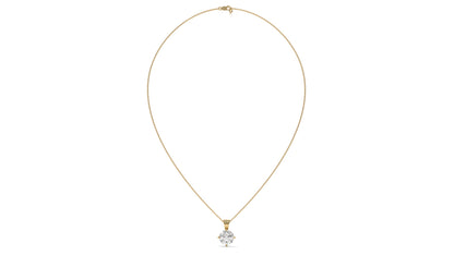 3.00 CTW Round Diamond Four-Prong Solitaire Pendant in 14K Yellow Gold – Secure Claw-Prong Setting