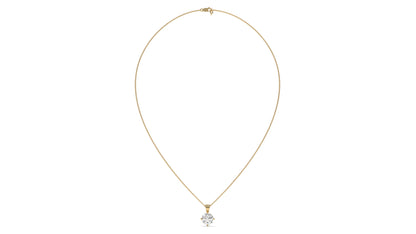 2.00 CTW Round Diamond Four-Prong Solitaire Pendant in 14K Yellow Gold – Secure Claw-Prong Setting