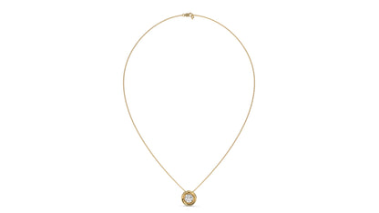1.00 CTW Round Diamond Bezel-Set Solitaire Pendant in 14K Yellow Gold