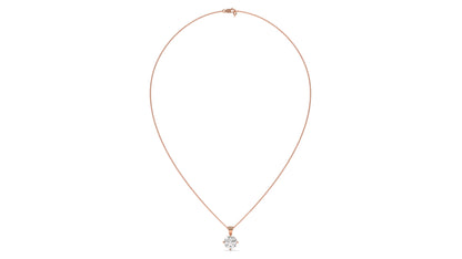 2.00 CTW Round Diamond Four-Prong Solitaire Pendant in 14K Rose Gold – Secure Claw-Prong Setting