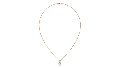 1.00 CTW Round Diamond Four-Prong Solitaire Pendant in 14K Rose Gold – Secure Claw-Prong Setting