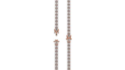 7.80 CTW Emerald Cut Diamond Classic Tennis Bracelet in 14K Rose Gold