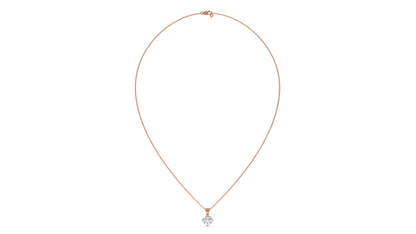1.50 CTW Round Diamond Four-Prong Solitaire Pendant in 14K Rose Gold – Secure Claw-Prong Setting