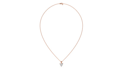 1.50 CTW Heart-Shaped Diamond Solitaire Pendant in 14K Rose Gold – Secure Claw-Prong Setting