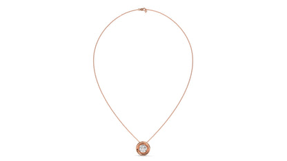 2.00 CTW Round Diamond Bezel-Set Solitaire Pendant in 14K Rose Gold