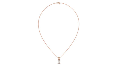 3.00 CTW Tapered Baguette Diamond Solitaire Pendant in 14K Rose Gold – Secure Claw-Prong Setting
