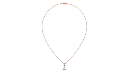 2.00 CTW Tapered Baguette Diamond Solitaire Pendant in 14K Rose Gold – Secure Claw-Prong Setting
