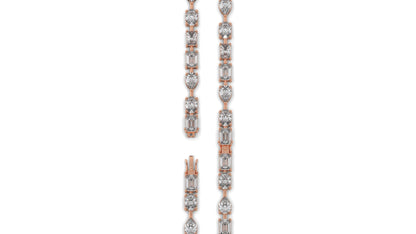 13.75 CTW Diamond Statement Bracelet in 14K Rose Gold - Modern Luxury Design