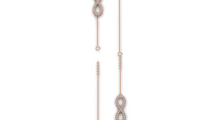 0.38 CTW Round Diamond Infinity Bracelet in 14K Rose Gold