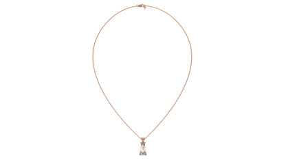 4.00 CTW Tapered Baguette Diamond Solitaire Pendant in 14K Rose Gold – Secure Claw-Prong Setting