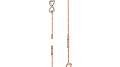 0.17 CTW Diamond Infinity Heart Bracelet in 14K Rose Gold – Eternal Love Design