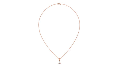 1.50 CTW Tapered Baguette Diamond Solitaire Pendant in 14K Rose Gold – Secure Claw-Prong Setting