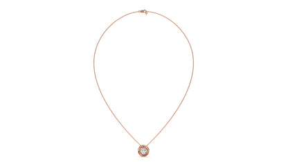 1.00 CTW Round Diamond Bezel-Set Solitaire Pendant in 14K Rose Gold