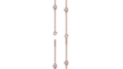 0.75 Ctw Diamond Star Bracelet in 14K Rose Gold
