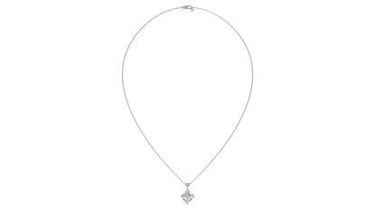 3.00 CTW Asscher-Cut Diamond Solitaire Pendant in 14K White Gold – Secure Claw-Prong Setting