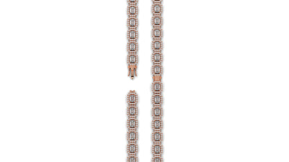 7.00 CTW Diamond Halo Bracelet in 14K Rose Gold - Luxury Statement Design
