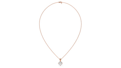 3.00 CTW Round Diamond Four-Prong Solitaire Pendant in 14K Rose Gold – Secure Claw-Prong Setting
