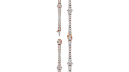 4.95 CTW Diamond Tennis Bracelet in 14K Rose Gold – Classic Round Cut Design