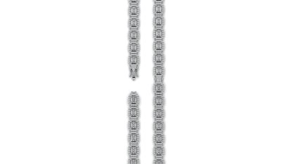 7.00 CTW Diamond Halo Bracelet in 14K White Gold - Luxury Statement Design