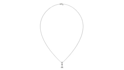 1.50 CTW Tapered Baguette Diamond Solitaire Pendant in 14K White Gold – Secure Claw-Prong Setting