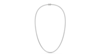 15 CTW Diamond Tennis Necklace in 14K White Gold – Classic Round Cut Single Row  In 17 Inch