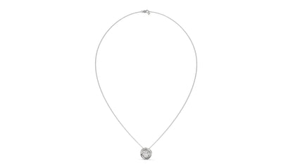 1.00 CTW Round Diamond Bezel-Set Solitaire Pendant in 14K White Gold