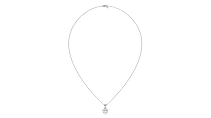 1.00 CTW Round Diamond Four-Prong Solitaire Pendant in 14K White Gold – Secure Claw-Prong Setting