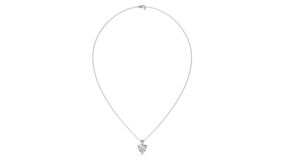 3.00 CTW Heart-Shaped Diamond Solitaire Pendant in 14K White Gold – Secure Claw-Prong Setting