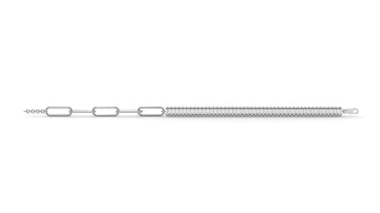 6.44 CTW Straight Baguette Diamond Bracelet in 14K White Gold – Modern Link Design